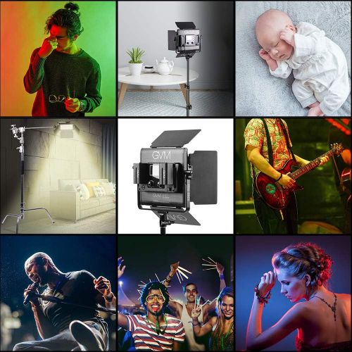  [아마존베스트]GVM Great Video Maker GVM RGB LED Video Light, Photography Lighting with APP Control, 800D Video Lighting Kit for YouTube Studio, 2 Packs Led Panel Light, 3200K-5600K, 8 Kinds of The Scene Lights, CRI 9