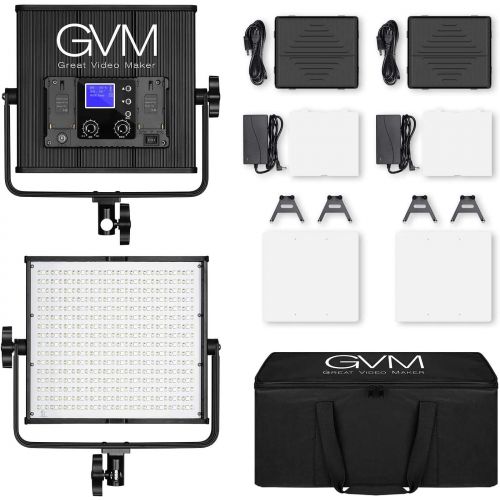  [아마존베스트]GVM Great Video Maker GVM RGB LED Video Lighting Kit with APP Control, 50W 360° Full Color Led Video Lights, Photography Lighting Video Light Kit with 8 Applicable Scenes, 2 Packs Led Panel Lights for V