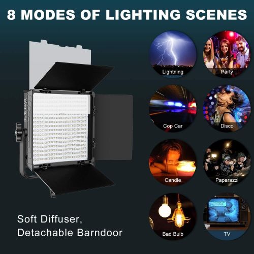  [아마존베스트]GVM Great Video Maker GVM RGB LED Video Lighting Kit with APP Control, 50W 360° Full Color Led Video Lights, Photography Lighting Video Light Kit with 8 Applicable Scenes, 2 Packs Led Panel Lights for V