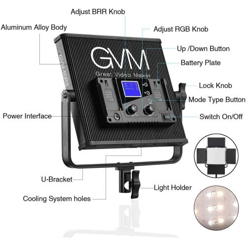  [아마존베스트]GVM Great Video Maker GVM RGB LED Video Lighting Kit with APP Control, 50W 360° Full Color Led Video Lights, Photography Lighting Video Light Kit with 8 Applicable Scenes, 2 Packs Led Panel Lights for V