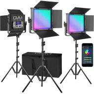 [아마존베스트]GVM Great Video Maker GVM RGB Video Lights with APP Control, 50W Full Color Studio Video Lighting Kit, Led Video Lights for YouTube Photography Lighting, 3 Packs Led Light Panel, Aluminum Alloy Shell, 3