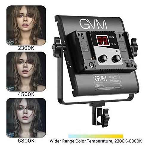  [아마존베스트]GVM Great Video Maker GVM 2 Pack LED Video Lighting Kits with APP Control, Bi-Color Variable 2300K~6800K with Digital Display Brightness of 10~100% for Video Photography, CRI97+ TLCI97 Led Video Light P