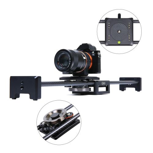  GVM Great Video Maker GVM Camera Mini Portable Track Dolly Slider for Photographing and Shooting Photographic Lighting, Black (FL-60)