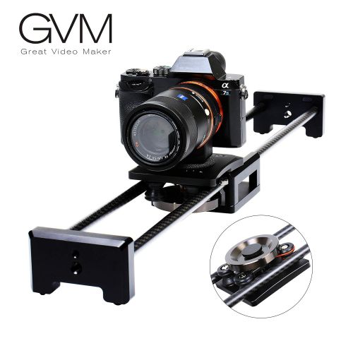  GVM Great Video Maker GVM Camera Mini Portable Track Dolly Slider for Photographing and Shooting Photographic Lighting, Black (FL-60)