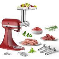 Stainless Steel Meat Grinder for KitchenAid Mixer, Meat Grinder Sausage Stuffer Machine with 4 Grinding Plates, 3 Sausage Stuffer Tubes, 2 Grinding Blades, Kitchen Aid Mixers Accessories by Gvode