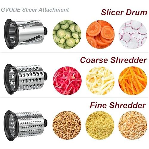  Meat Grinder&Slicer Shredder Attachment for KitchenAid Stand Mixer,Kitchen Aid Mixer Accessories Includes Metal Meat Grinder with Sausage Stuffer Tubesand and Slicer Shredder Set by Gvode