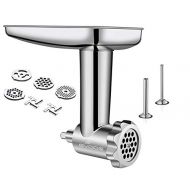 GVODE Stainless Steel Food Grinder Attachment fit KitchenAid Stand Mixers Including Sausage Stuffer, Dishwasher Safe,Durable Meat Processor Accessories