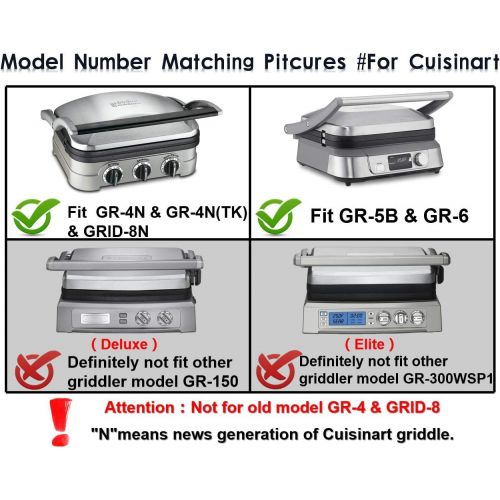  [아마존베스트]Gvode Waffle Plates for Cuisinart Griddler GR-4N, GR-5B, GR-6 and GRID-8N Series (Not for Old Model GR-4/GRID-8 & GR-300WS),NOT for GR150 Deluxe,NOT for GR300WSP1 Elite