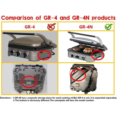  [아마존베스트]Gvode Waffle Plates for Cuisinart Griddler GR-4N, GR-5B, GR-6 and GRID-8N Series (Not for Old Model GR-4/GRID-8 & GR-300WS),NOT for GR150 Deluxe,NOT for GR300WSP1 Elite