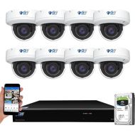 GW Security 8 Channel 8-Megapixel 4K (3840x2160) NVR with (8) UltraHD 4K 8MP 2.8~12mm Varifocal Zoom H.265+ Outdoor/Indoor Waterproof Microphone Audio&Video PoE IP Smart AI Dome Cameras