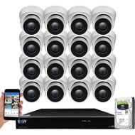 GW Security 16 Channel H.265+ PoE NVR UltraHD 4K (3840x2160) Video & Audio Security Camera System with 16 x 4K (8MP) 2160P Face Recognition/Human/Vehicle Detection Microphone Outdoor Indoor IP Camera