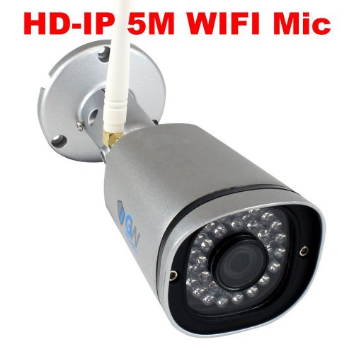  GW Security Inc GW Security UltraHD Outdoor 5-Megapixel (2592 x 1920P) H.265 WiFi Wireless IP Security Bullet Camera Built-In Microphone Home Surveillance - Micro SD Card Slot, IP67 Weatherproof,
