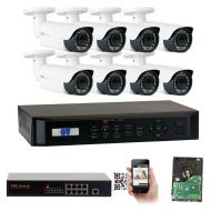GW Security Inc 4 Channel 1080P PoE NVR HD IP Security Camera System with 2 Indoor/ Outdoor 2.8-12mm Varifocal 2MP Cameras