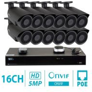 GW Security Inc GW 16CH 4K (3840x2160) NVR H.265 Simplified PoE 12 5MP 1920p SuperHD 4X Motorized Zoom Outdoor Indoor Security Camera System, 100ft Night Vision, ONVIF Compliant, 4TB Included (2 S