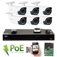 GW Security Inc GW Security 8 Channel 4K NVR Super HD 1920P IP PoE Security Camera System with 6 OutdoorIndoor 2.8-12mm Varifocal Zoom 5.0 Megapixel 1920P Cameras, QR Code Easy Setup, Remote Acce