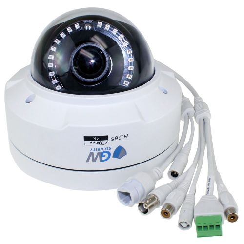  GW Security Inc GW Security 8 Megapixel 4K (3840x2160 @30fps Real-time) 3.6X Optical Motorized Zoom Outdoor Indoor IK10 Vandalproof Sony Starvis Onvif H.265 8MP Dome PoE IP Camera, Audio&Alarm por