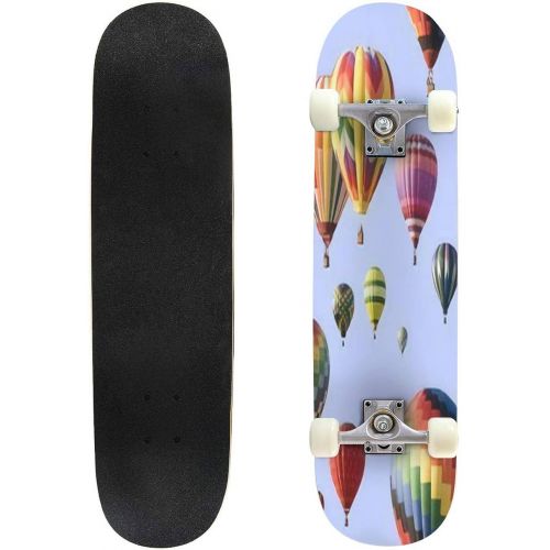  GWFERC Creative Surreal Background a Cup of Coffee Flying in a hot air Skateboard 31x8 Double-Warped Skateboards Outdoor Street Sports Skateboard for Beginners Professionals Cool Adult Te