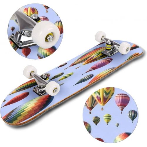  GWFERC Creative Surreal Background a Cup of Coffee Flying in a hot air Skateboard 31x8 Double-Warped Skateboards Outdoor Street Sports Skateboard for Beginners Professionals Cool Adult Te