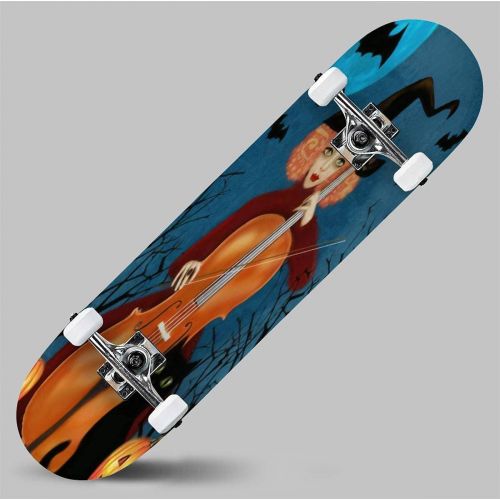  GWFERC Art Sugar Skull Day of The Dead Stock Illustration Skateboard 31x8 Double-Warped Skateboards Outdoor Street Sports Skateboard for Beginners Professionals Cool Adult Teen Gifts