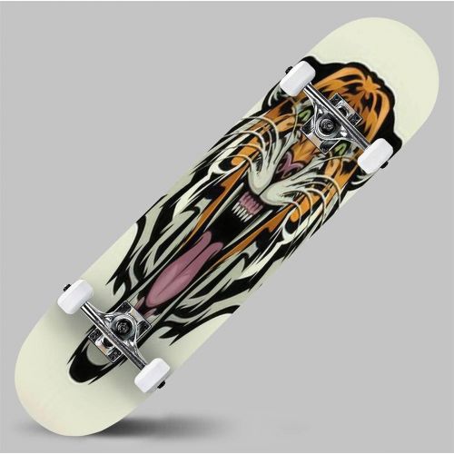  GWFERC Seamless Animal Pattern for Textile Design / Illustration Skateboard 31x8 Double-Warped Skateboards Outdoor Street Sports Skateboard for Beginners Professionals Cool Adult Teen Gif