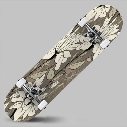 GWFERC Seamless Pattern from Chamomiles in Pastel Tones Skateboard 31x8 Double-Warped Skateboards Outdoor Street Sports Skateboard for Beginners Professionals Cool Adult Teen Gifts