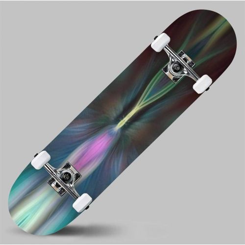  GWFERC Colorful Abstract Background Graphic Modern Art Fractal Artwork Skateboard 31x8 Double-Warped Skateboards Outdoor Street Sports Skateboard for Beginners Professionals Cool Adult Te