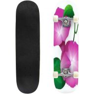 GWFERC Digital Painting of Blue Morning Glory Flowers Surrounded by Vines Skateboard 31x8 Double-Warped Skateboards Outdoor Street Sports Skateboard for Beginners Professionals Cool Adult