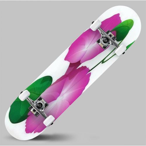  GWFERC Digital Painting of Blue Morning Glory Flowers Surrounded by Vines Skateboard 31x8 Double-Warped Skateboards Outdoor Street Sports Skateboard for Beginners Professionals Cool Adult