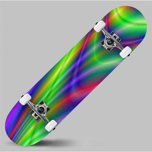  GWFERC Fractal Rendition of Colored Curves Back Ground Skateboard 31x8 Double-Warped Skateboards Outdoor Street Sports Skateboard for Beginners Professionals Cool Adult Teen Gifts