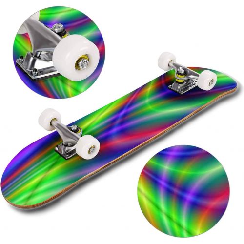  GWFERC Fractal Rendition of Colored Curves Back Ground Skateboard 31x8 Double-Warped Skateboards Outdoor Street Sports Skateboard for Beginners Professionals Cool Adult Teen Gifts