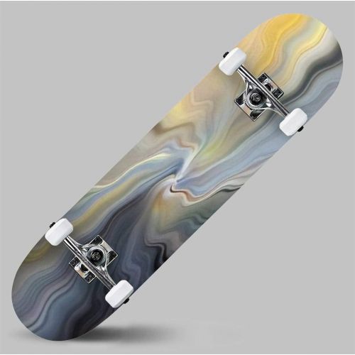  GWFERC Multi Color Wavy Swirl Twisting Spiral Motion Blur Texture Abstract Skateboard 31x8 Double-Warped Skateboards Outdoor Street Sports Skateboard for Beginners Professionals Cool Adul