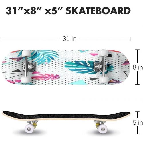  GWFERC Decorative Planes Skateboard 31x8 Double-Warped Skateboards Outdoor Street Sports Skateboard for Beginners Professionals Cool Adult Teen Gifts