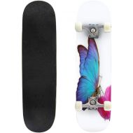 GWFERC Bright Beautiful Tulip on a White Background A Genus of Perennial Skateboard 31x8 Double-Warped Skateboards Outdoor Street Sports Skateboard for Beginners Professionals Cool Adult