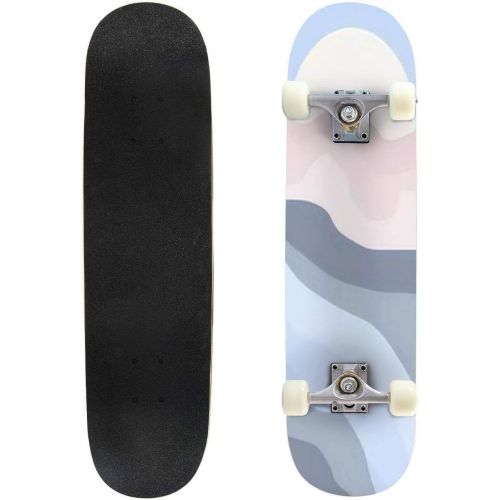  GWFERC Water Signs Skateboard 31x8 Double-Warped Skateboards Outdoor Street Sports Skateboard for Beginners Professionals Cool Adult Teen Gifts