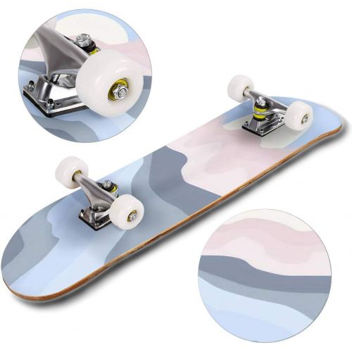  GWFERC Water Signs Skateboard 31x8 Double-Warped Skateboards Outdoor Street Sports Skateboard for Beginners Professionals Cool Adult Teen Gifts