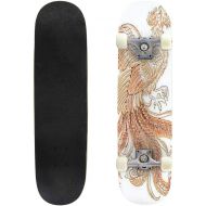 GWFERC Sun Bird Skateboard 31x8 Double-Warped Skateboards Outdoor Street Sports Skateboard for Beginners Professionals Cool Adult Teen Gifts