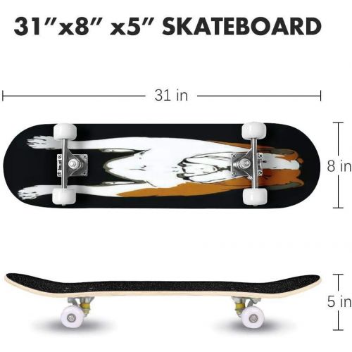  GWFERC Seamless Beautiful Sparrow Pattern with Vintage Background and Flower Skateboard 31x8 Double-Warped Skateboards Outdoor Street Sports Skateboard for Beginners Professionals Cool Ad