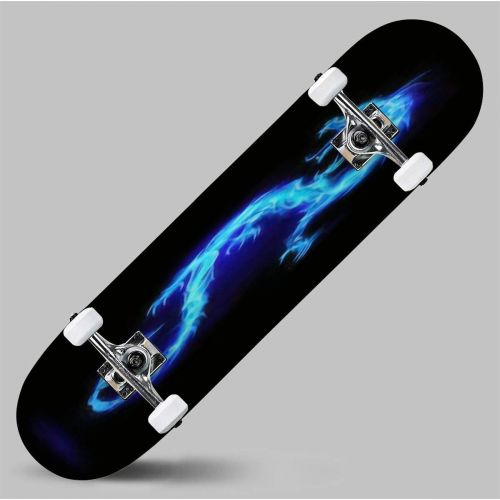  GWFERC Chinese Dragon Seamless Pattern Traditional Symbol of Dragon Skateboard 31x8 Double-Warped Skateboards Outdoor Street Sports Skateboard for Beginners Professionals Cool Adult Teen
