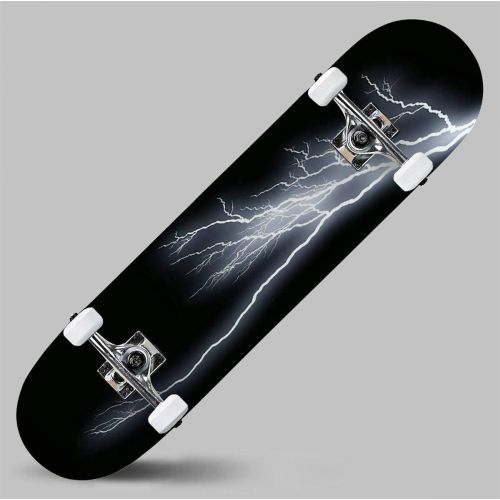  GWFERC Lightning Strike Skateboard 31x8 Double-Warped Skateboards Outdoor Street Sports Skateboard for Beginners Professionals Cool Adult Teen Gifts