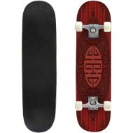 GWFERC Oriental Seamless Tile Skateboard 31x8 Double-Warped Skateboards Outdoor Street Sports Skateboard for Beginners Professionals Cool Adult Teen Gifts