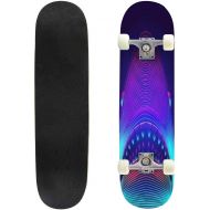 GWFERC Shark Jaws Blue sea Waves Isolated on White Skateboard 31x8 Double-Warped Skateboards Outdoor Street Sports Skateboard for Beginners Professionals Cool Adult Teen Gifts