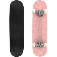 GWFERC of Rose Skateboard 31x8 Double-Warped Skateboards Outdoor Street Sports Skateboard for Beginners Professionals Cool Adult Teen Gifts