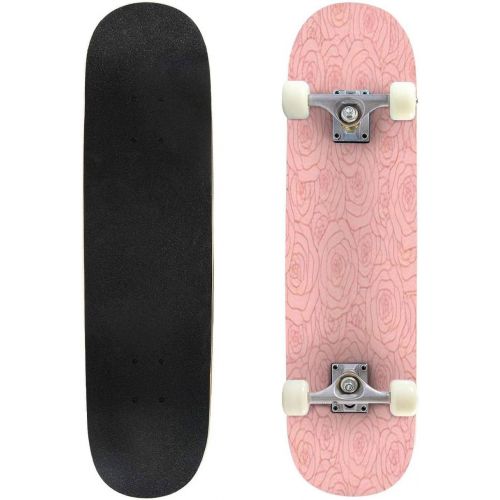  GWFERC of Rose Skateboard 31x8 Double-Warped Skateboards Outdoor Street Sports Skateboard for Beginners Professionals Cool Adult Teen Gifts