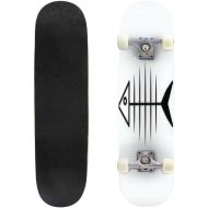 GWFERC icon of Fishbone Skateboard 31x8 Double-Warped Skateboards Outdoor Street Sports Skateboard for Beginners Professionals Cool Adult Teen Gifts