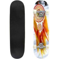 GWFERC Vintage Dreamcatcher Isolated on Black Skateboard 31x8 Double-Warped Skateboards Outdoor Street Sports Skateboard for Beginners Professionals Cool Adult Teen Gifts
