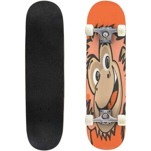  GWFERC Cute Monkey Skateboard 31x8 Double-Warped Skateboards Outdoor Street Sports Skateboard for Beginners Professionals Cool Adult Teen Gifts