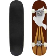 GWFERC Silhouette in Lotus Position Over Colorful Ornate Mandala Stock Skateboard 31x8 Double-Warped Skateboards Outdoor Street Sports Skateboard for Beginners Professionals Cool Adult Te