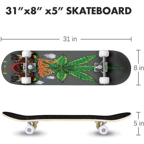  GWFERC Original Contemporary Art of Historical Building Arabian House on Skateboard 31x8 Double-Warped Skateboards Outdoor Street Sports Skateboard for Beginners Professionals Cool Adult