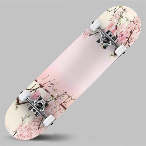  GWFERC Vertical Template with Pink Shopping Paper Bags Cherry Blossom Spring Skateboard 31x8 Double-Warped Skateboards Outdoor Street Sports Skateboard for Beginners Professionals Cool Ad