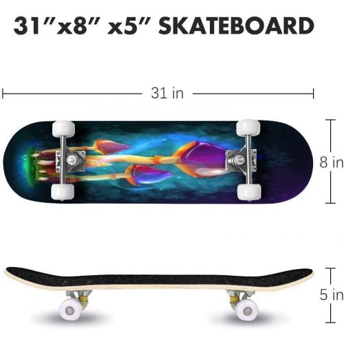  GWFERC Mountain Canyon Lighted by Bright Sunbeams at Sunset in Autumn in Skateboard 31x8 Double-Warped Skateboards Outdoor Street Sports Skateboard for Beginners Professionals Cool Adult